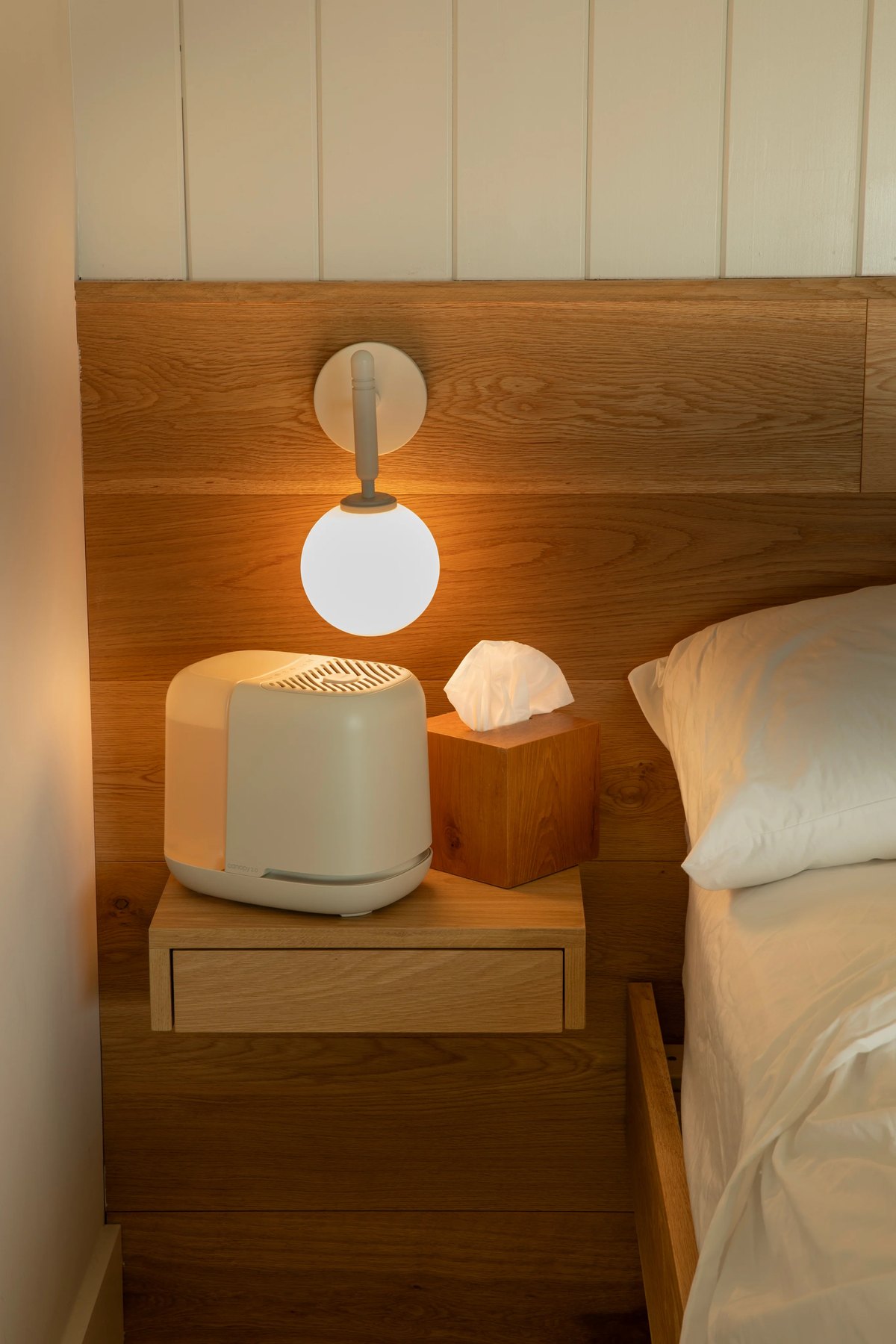 Soft mist by the bed