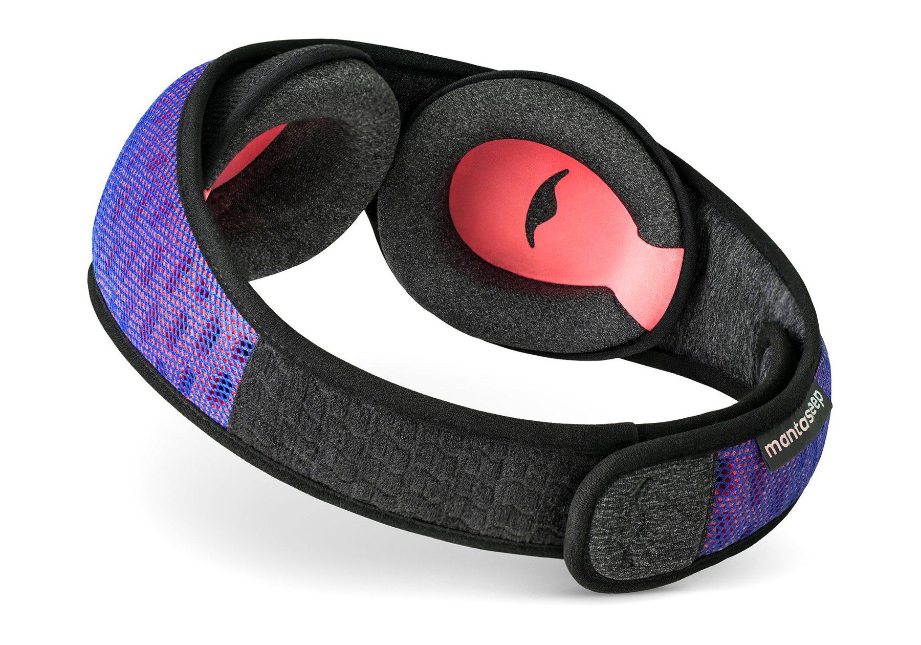Angled view of Manta PRO mask showing C shaped eye cups.